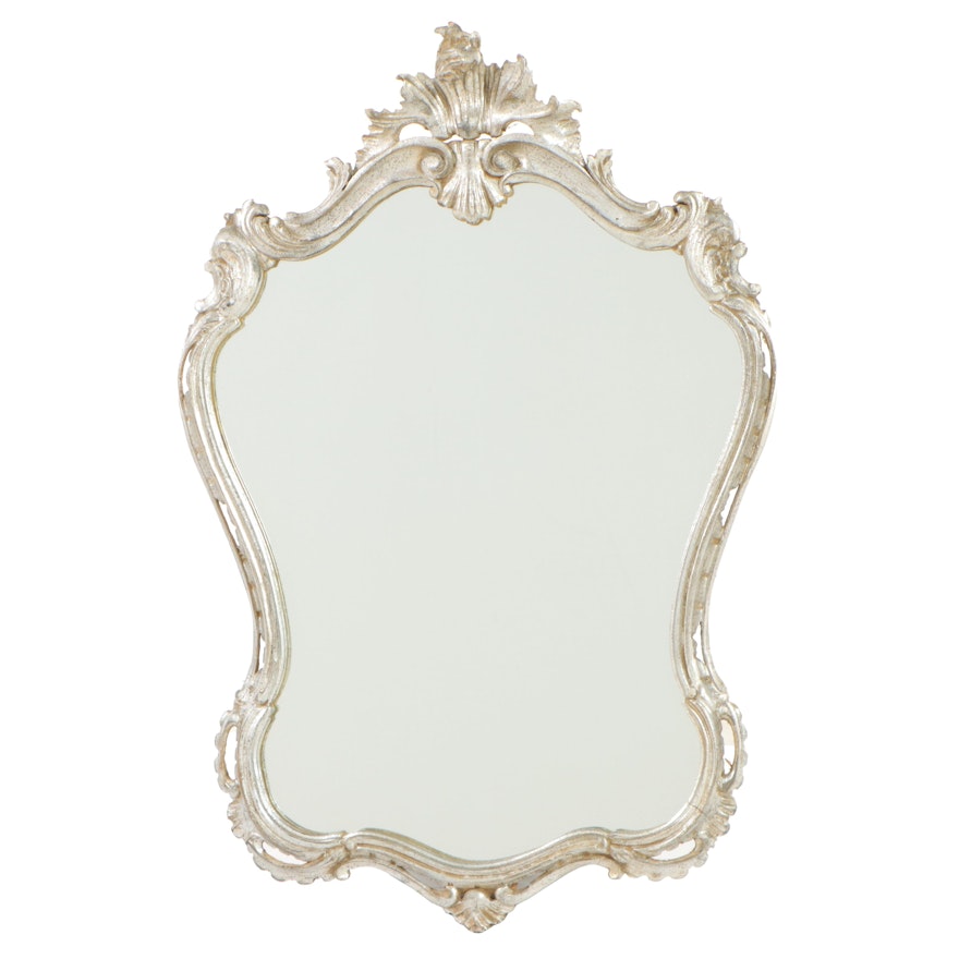 Florentia Silver-Painted Rococo Style Wall Mirror