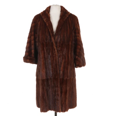 Mahogany Dyed Squirrel Fur Coat, Mid to Late 20th Century