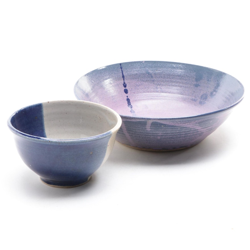 Handmade Studio Art Pottery Bowls, Late 20th/21st Century