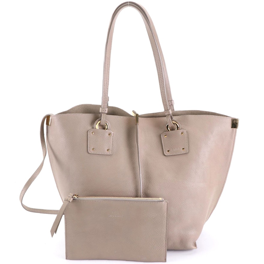 Chloé Medium Vick Tote in Grain Leather with Zip Pouch
