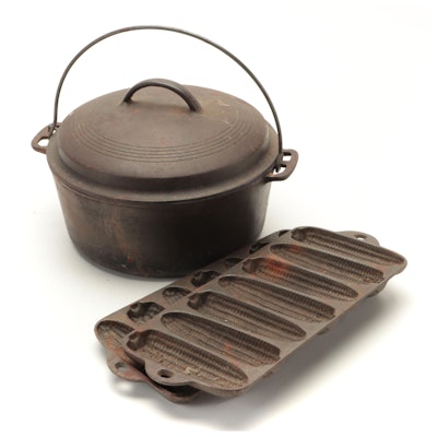 Wagner Cast Iron Dutch Oven with Other Cornbread Molds