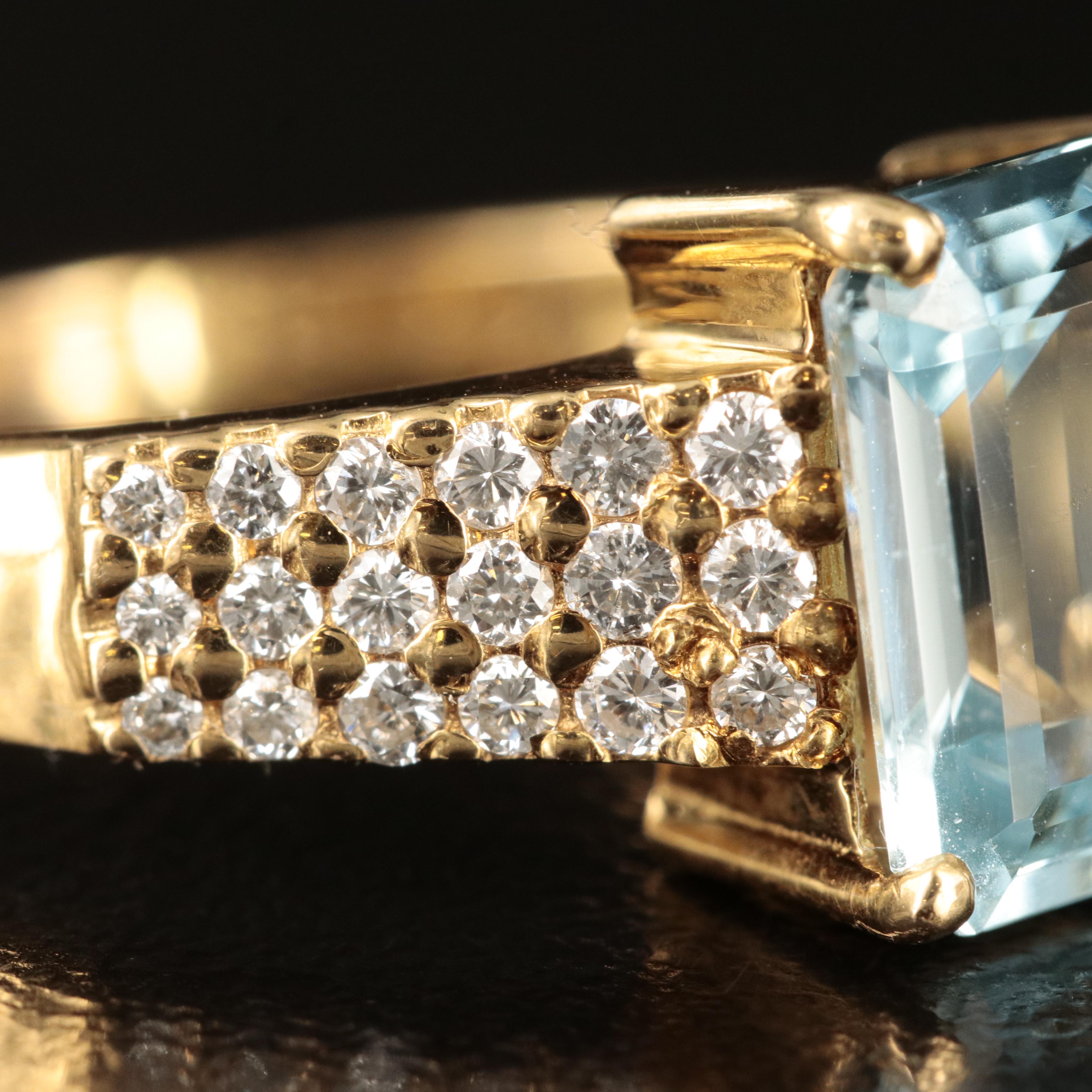 H. Stern 18K Aquamarine and Diamond Ring | EBTH