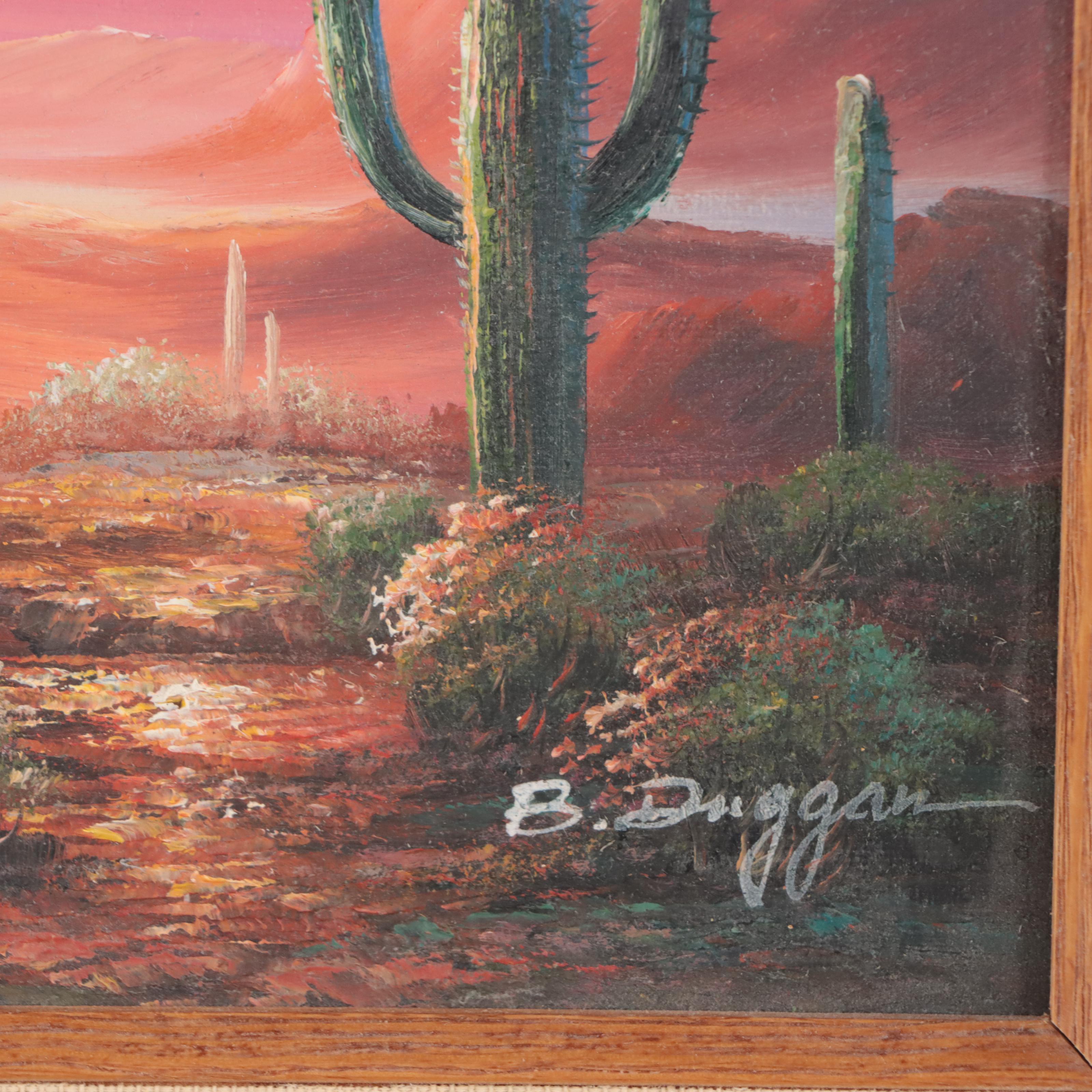 B. Duggan Southwest Desert Landscape Oil Painting | EBTH