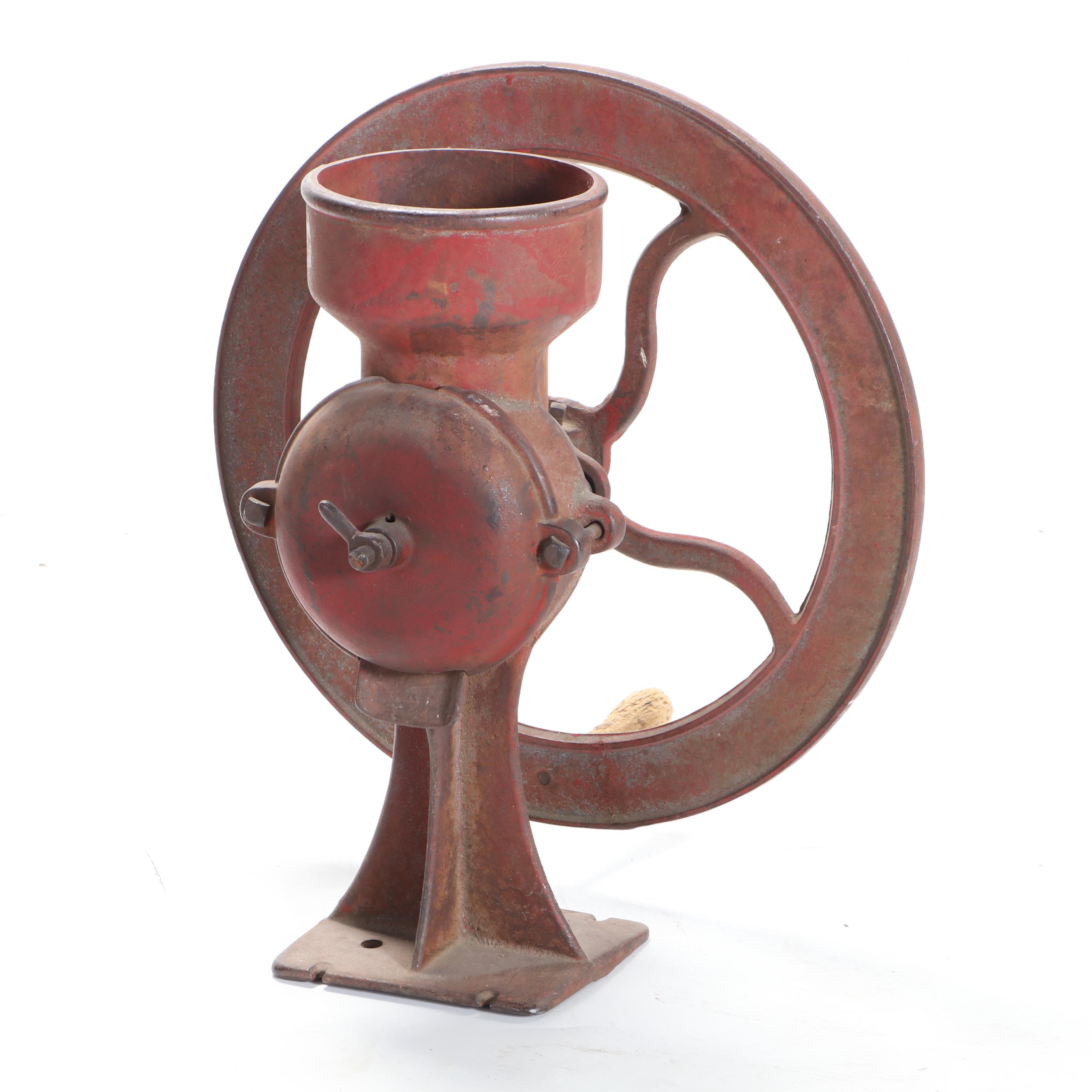 Hand Crank Cast Iron Industrial Coffee Grinder, Early 20th Century EBTH