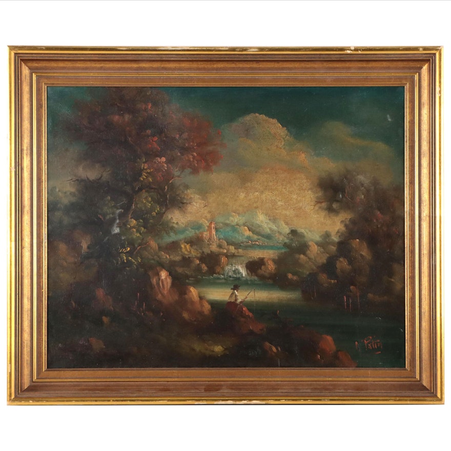 C. Patin Continental Landscape Oil Painting