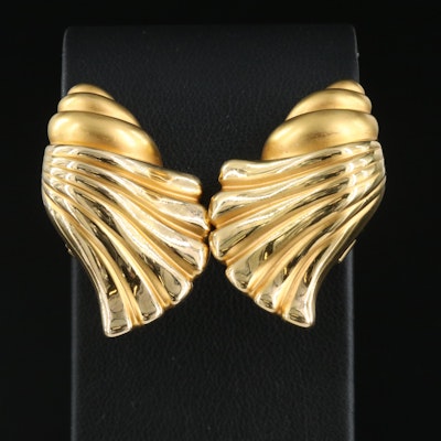 Vintage Charles Garnier 18K Shell Earrings