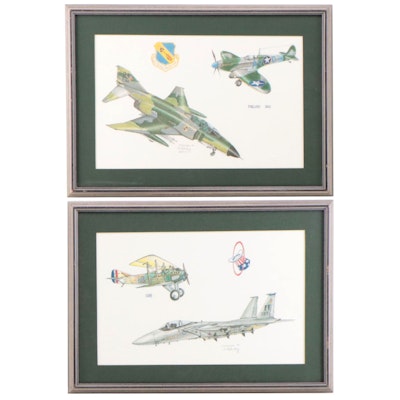 H. Eikenberry Offset Lithographs of English Fighter Wing
