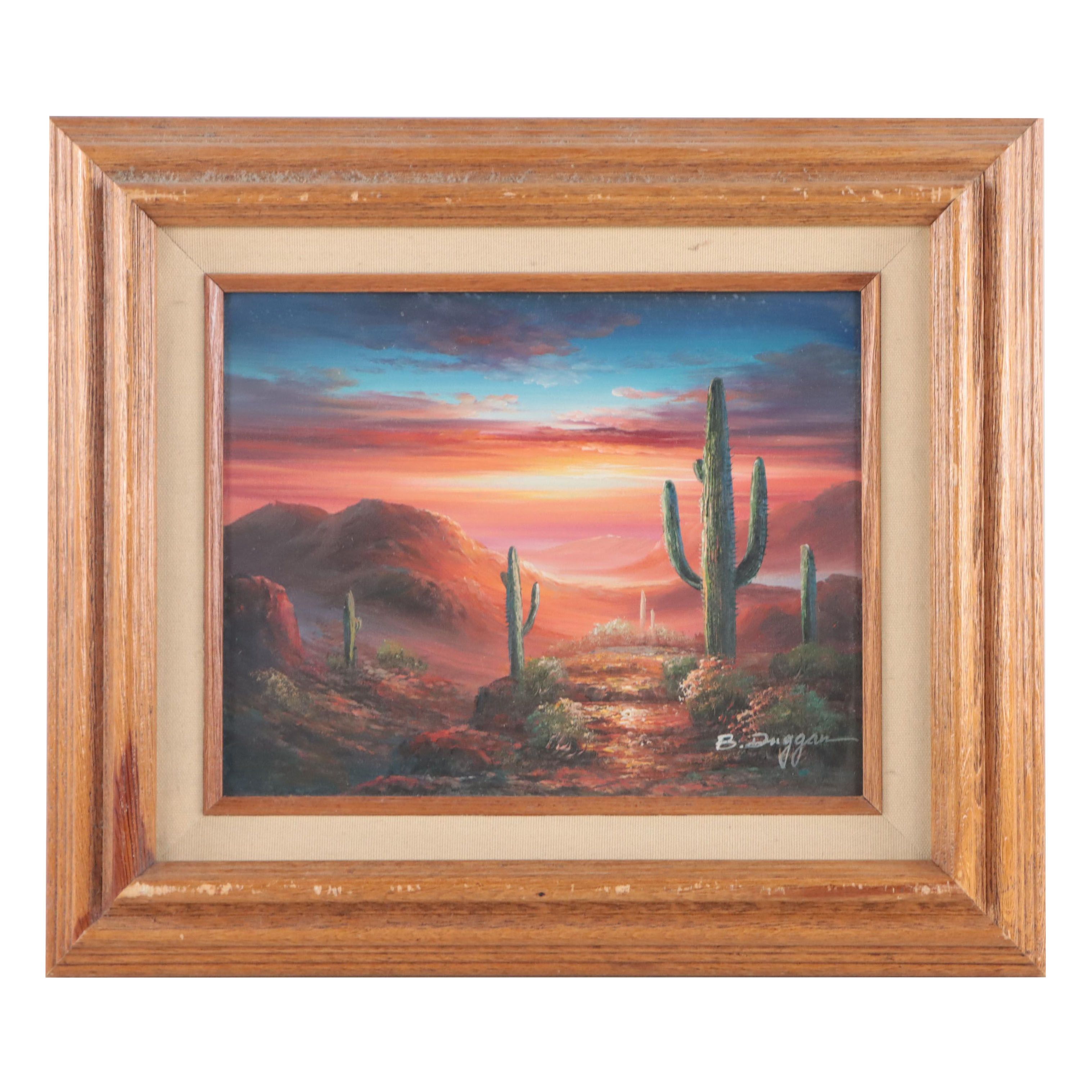 B. Duggan Southwest Desert Landscape Oil Painting | EBTH