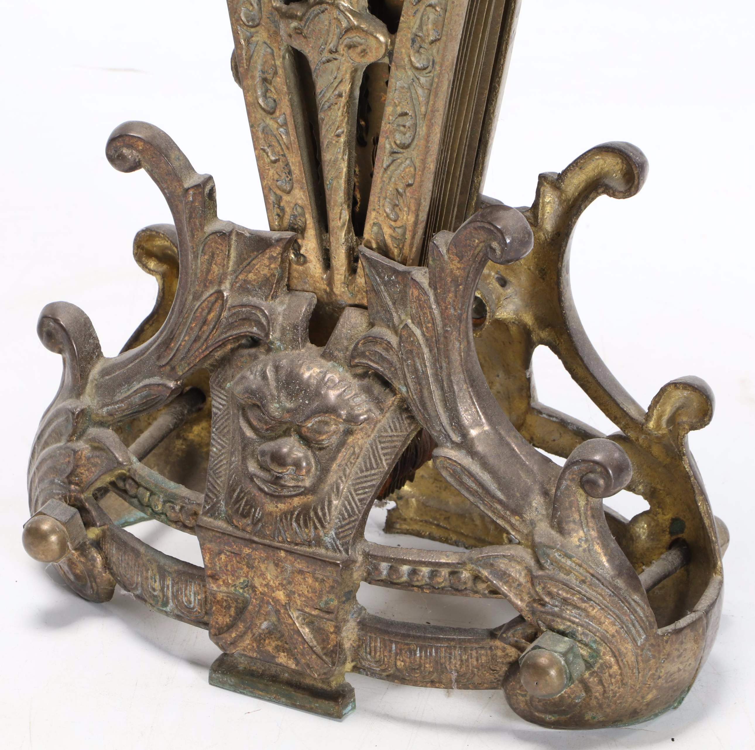 Rococo Style Brass Fan Shaped Fire Screen, Mid20th Century EBTH