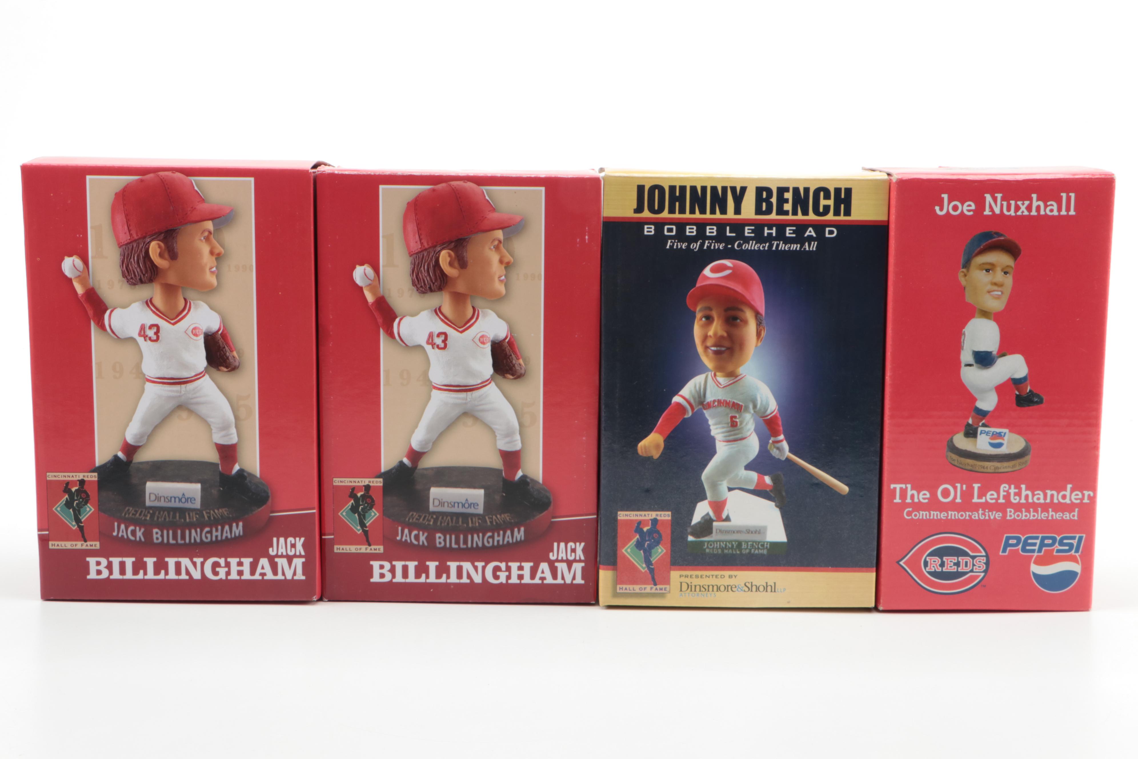 Cincinnati Reds Bobbleheads Including Nuxhall, Bench, Rose, Signed ...