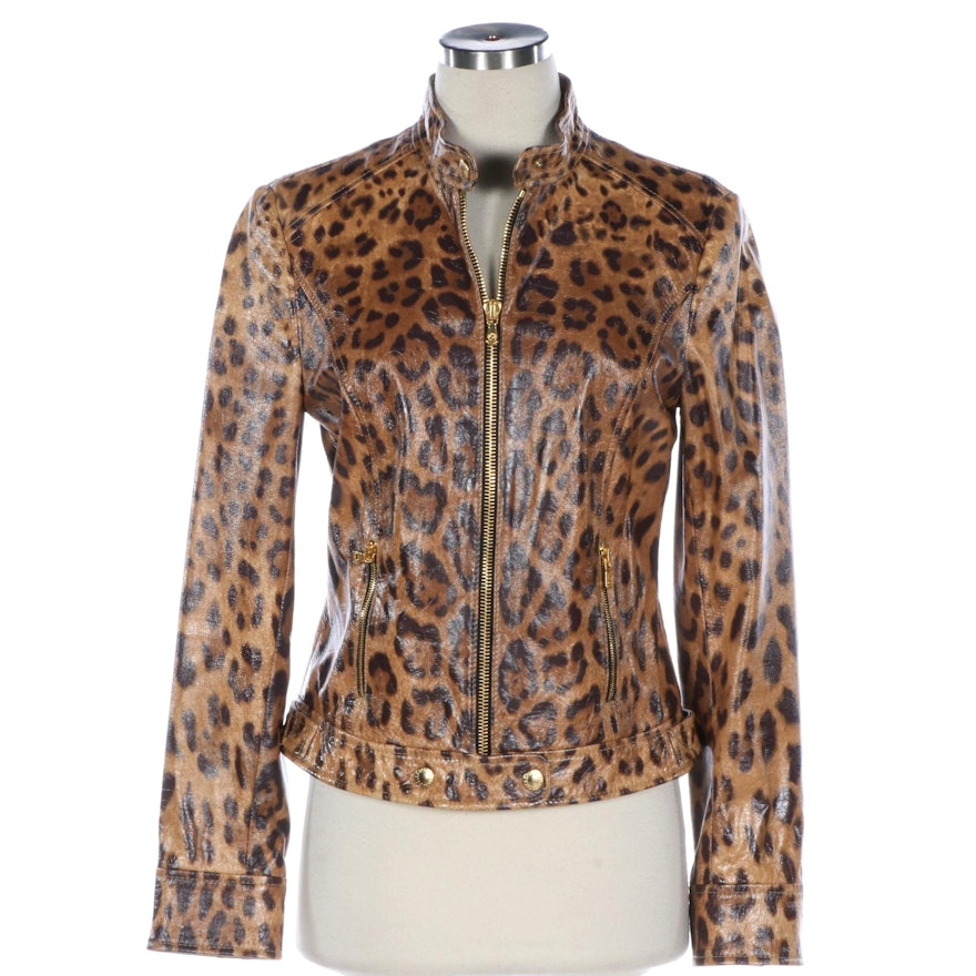 Dolce & Gabbana Leopard Print Sheepskin Jacket