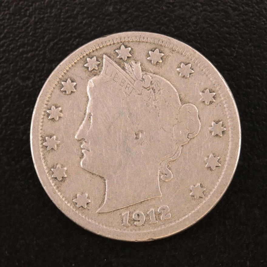 Key Date Low Mintage 1912-S Liberty Head "V" Nickel