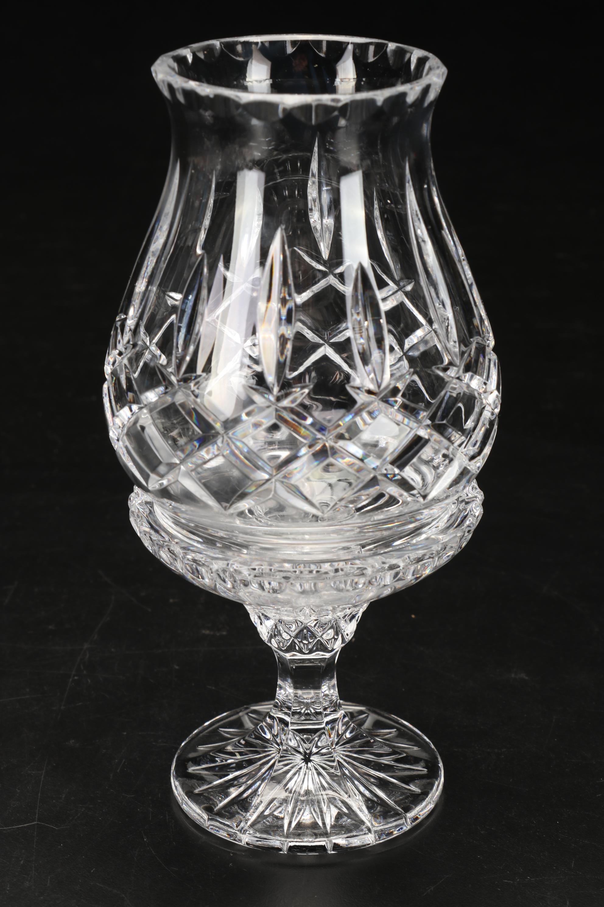 Waterford Crystal "Lismore" Hurricane Candle Holder, Kosta Boda Votive