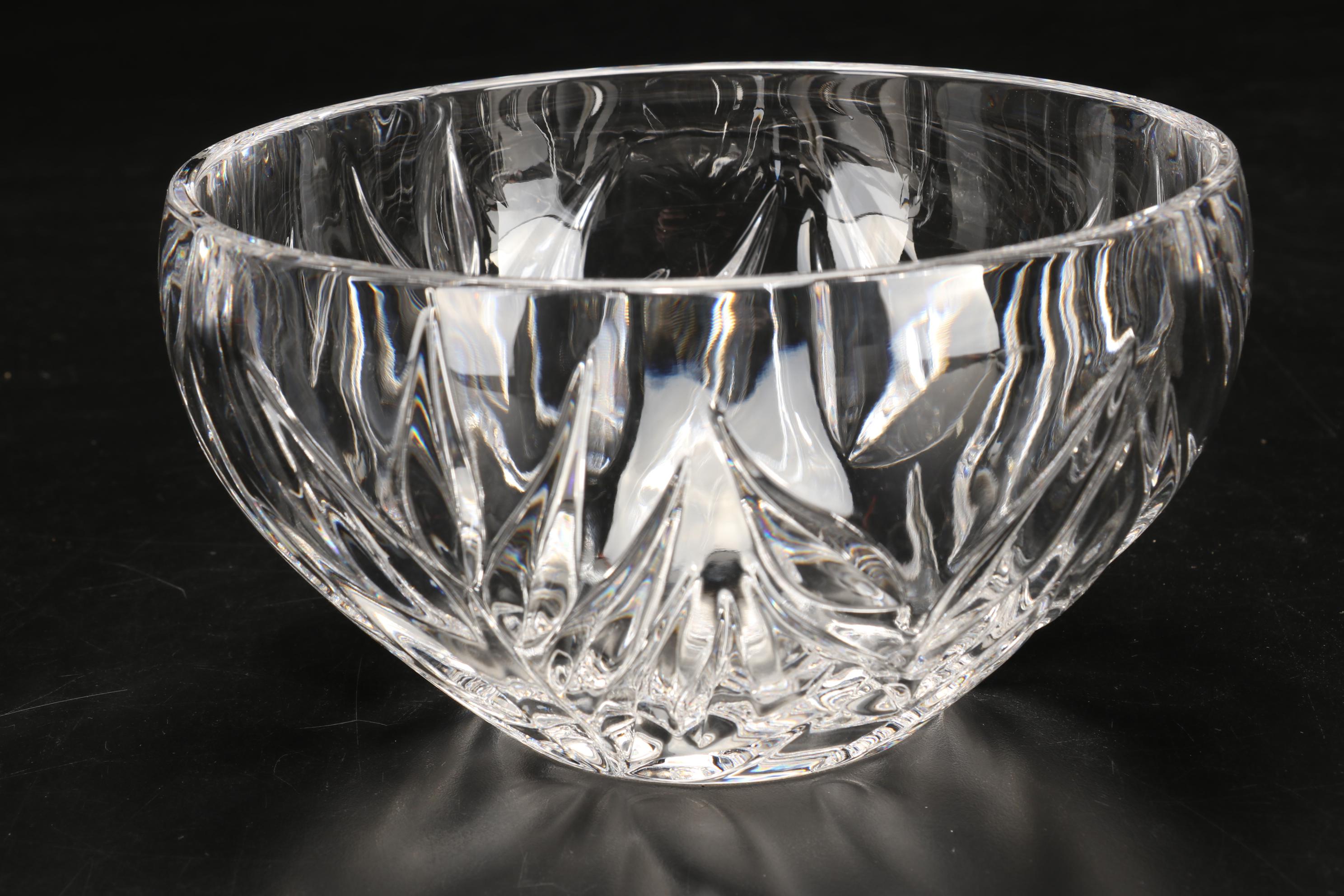 Waterford Crystal "Lismore" Hurricane Candle Holder, Kosta Boda Votive
