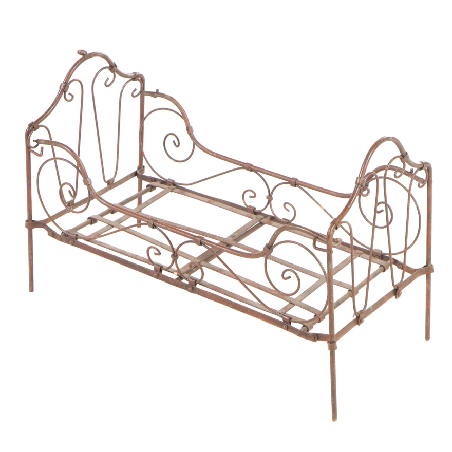 Victorian Style Wrought Iron Doll Bed, Early to Mid 20th Century
