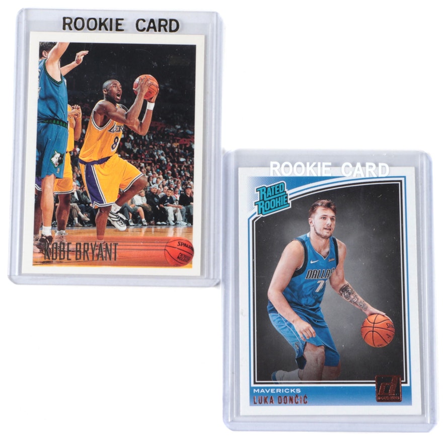 Topps Kobe Bryant and Panini Luka Dončić Rookie Basketball Cards, 1990s–2010s