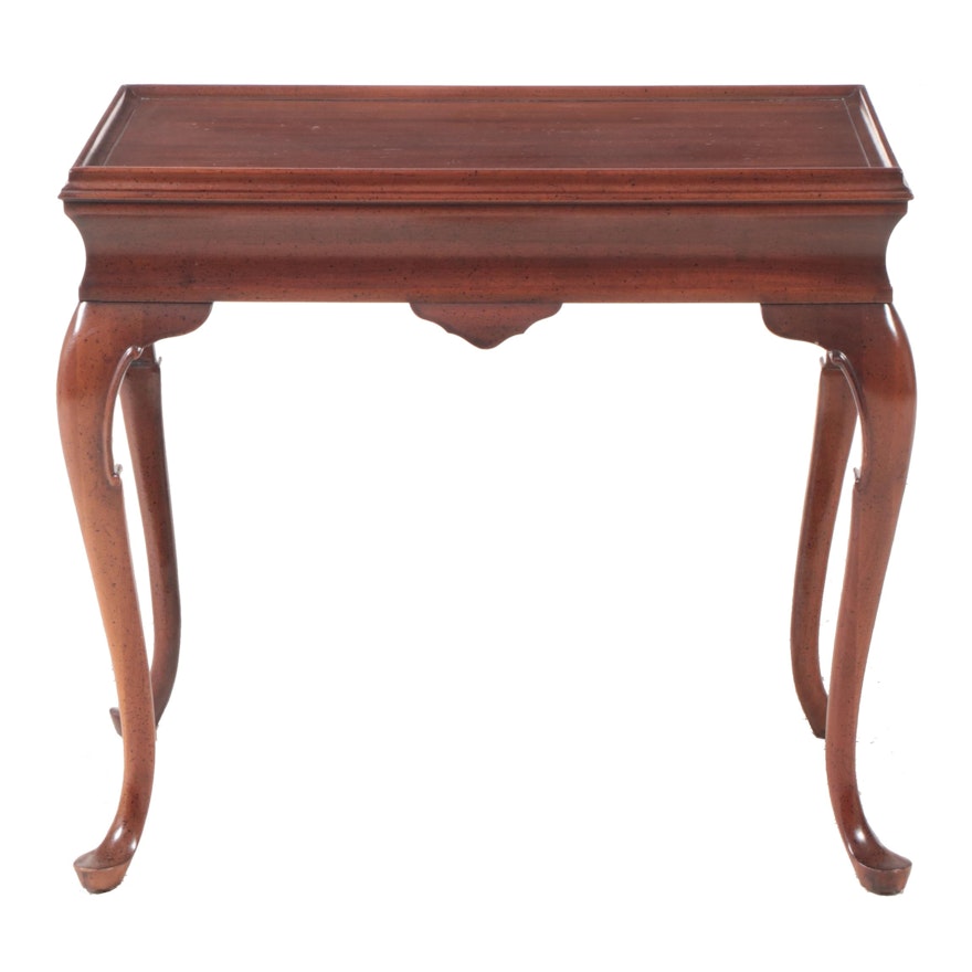 Queen Anne Style Mahogany Side Table, Mid to Late 20th Century