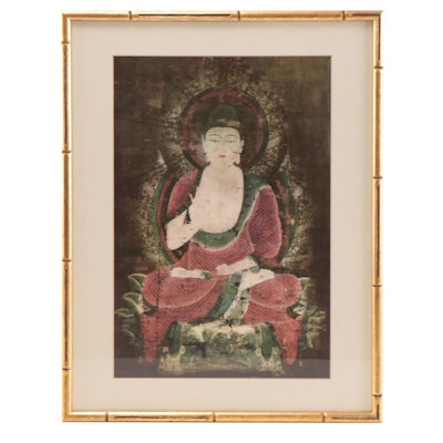 Buddhist Offset Lithograph of Shaka, Late 20th Century