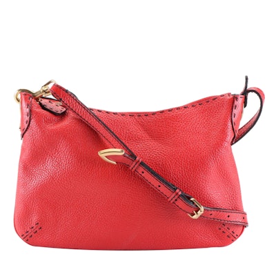 Fendi Selleria Shoulder Bag Medium in Red Leather