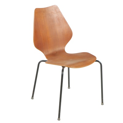 Danish Modern Bent Teak Side Chair, Manner of Herbert Hirche for Jofa Stalmobler