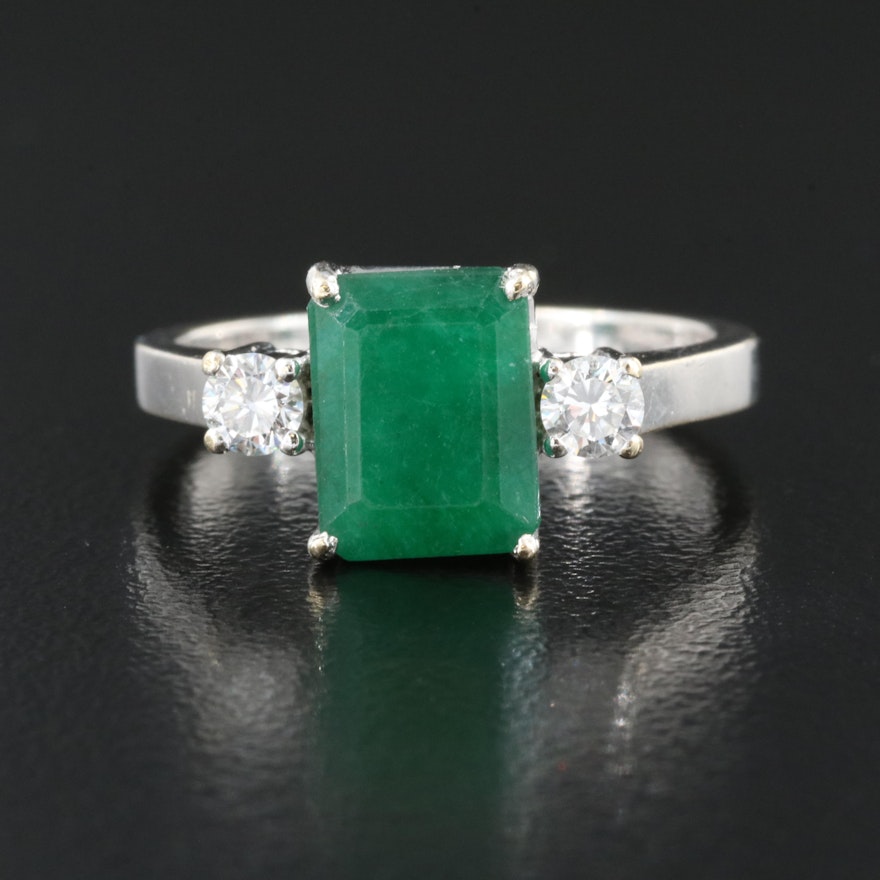 18K 2.25 CT Emerald and Diamond Ring