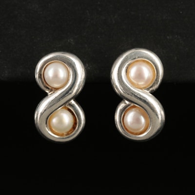 Tiffany & Co. Sterling Pearl Infinity Earrings