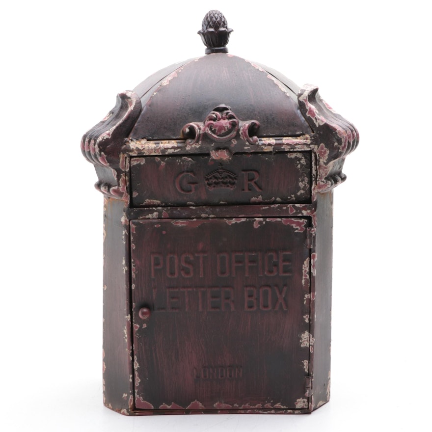 Late Victorian English Cast Metal Mail Letter Box