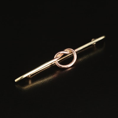 14K Knot Brooch with Rose Gold Accent