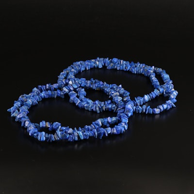 Lapis Lazuli Tumbled Bead Necklaces