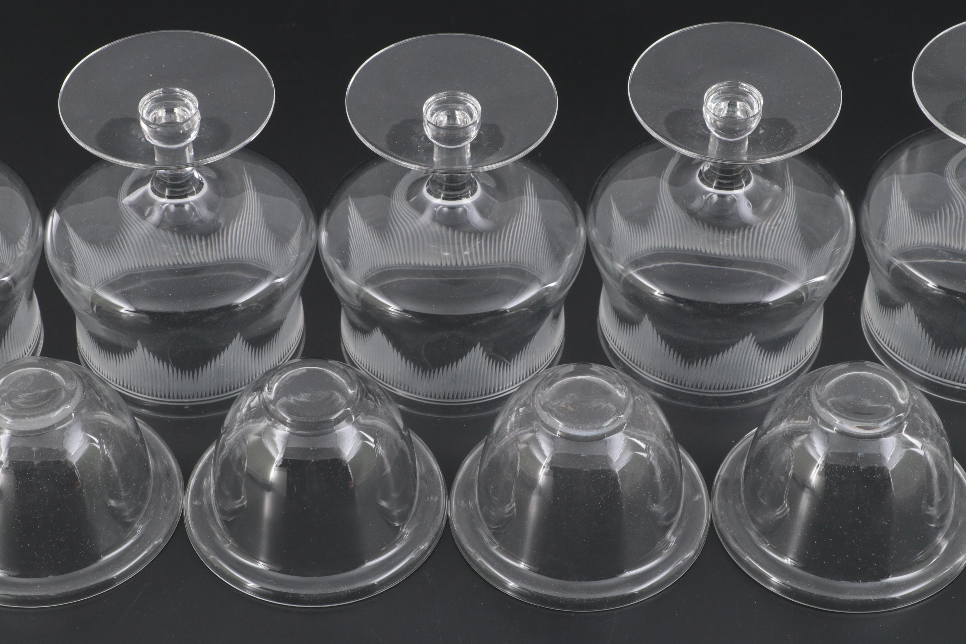 Footed Shrimp Cocktail Glasses with Liners EBTH