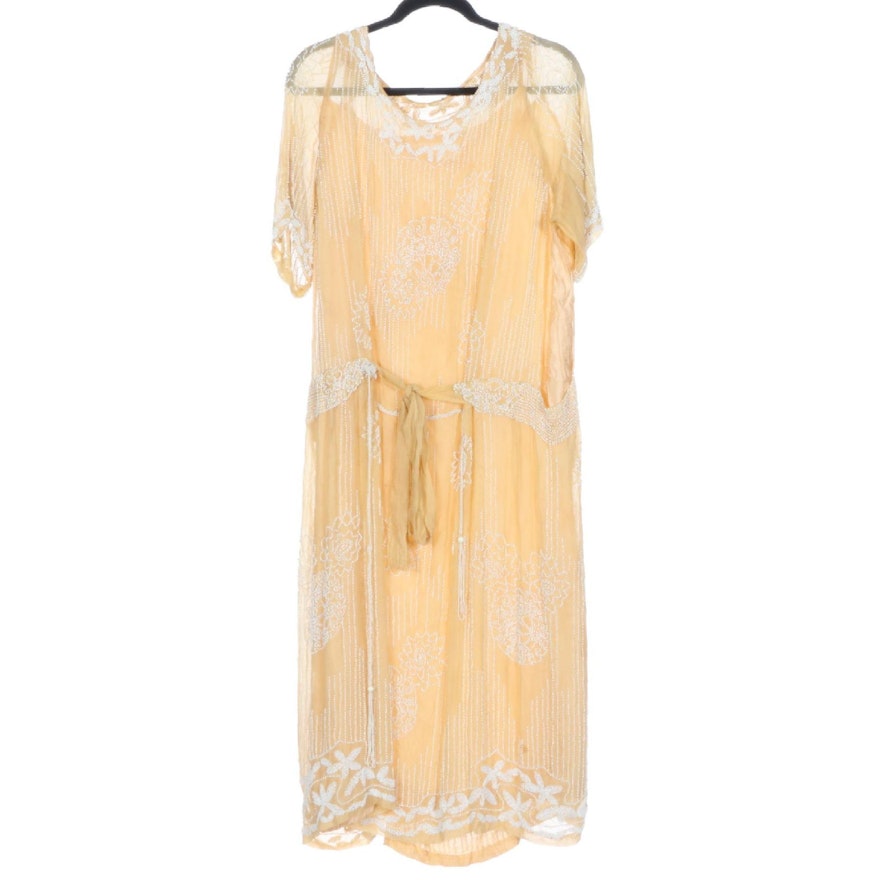 La Garçonne Style Beaded Silk Dress, 1920s