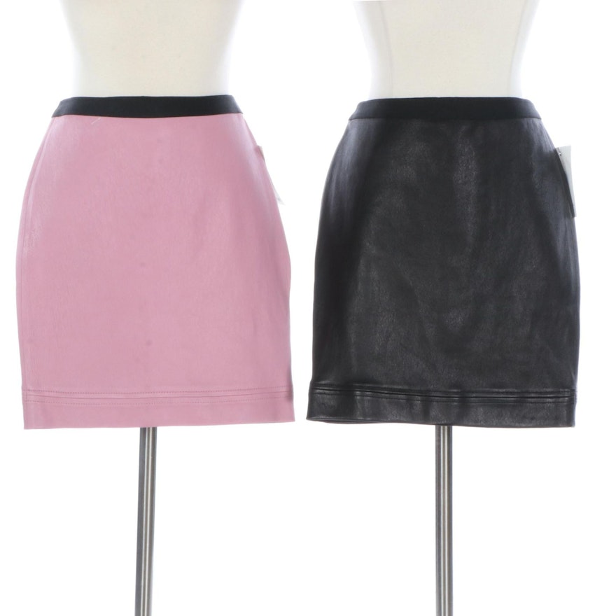 Helmut Lang Mini Skirts in Stretch Leather
