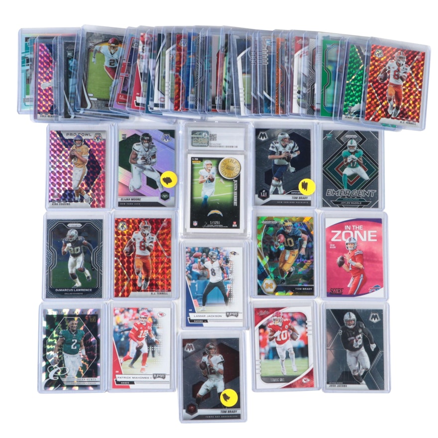 Panini Football Cards with Graded Herbert Rookie, Brady, Mahomes and More, 2020s