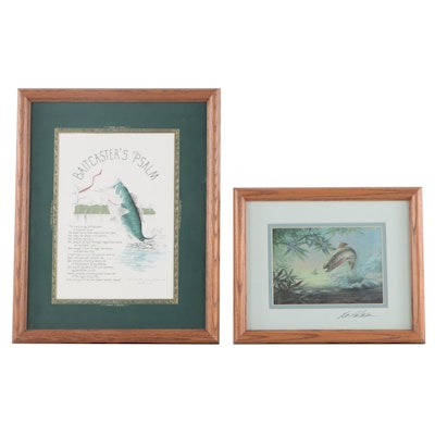 Fishing Themed Art Prints Including Daniel Rhodes "Baitcaster's 23rd Psalm"