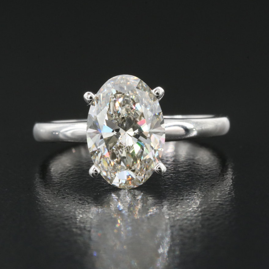 14K 2.57 CT Lab Grown Diamond Solitaire Ring