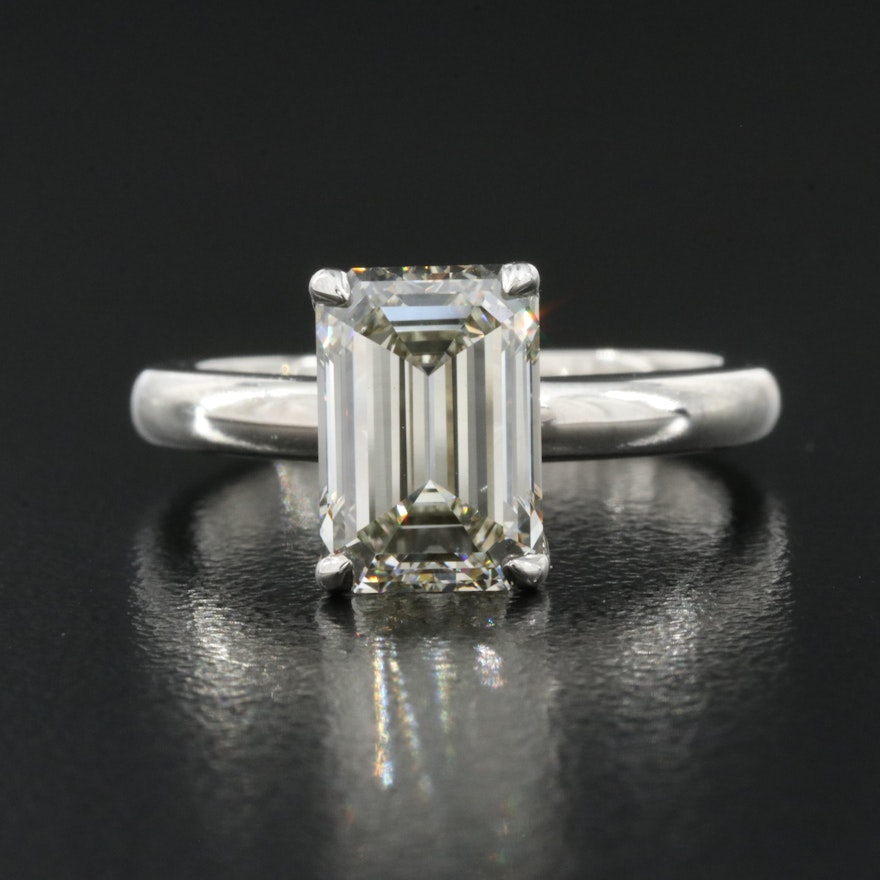 Platinum 2.91 CT Lab Grown Diamond Solitaire Ring