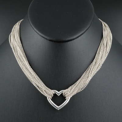 Tiffany & Co. Sterling Heart Mesh Necklace