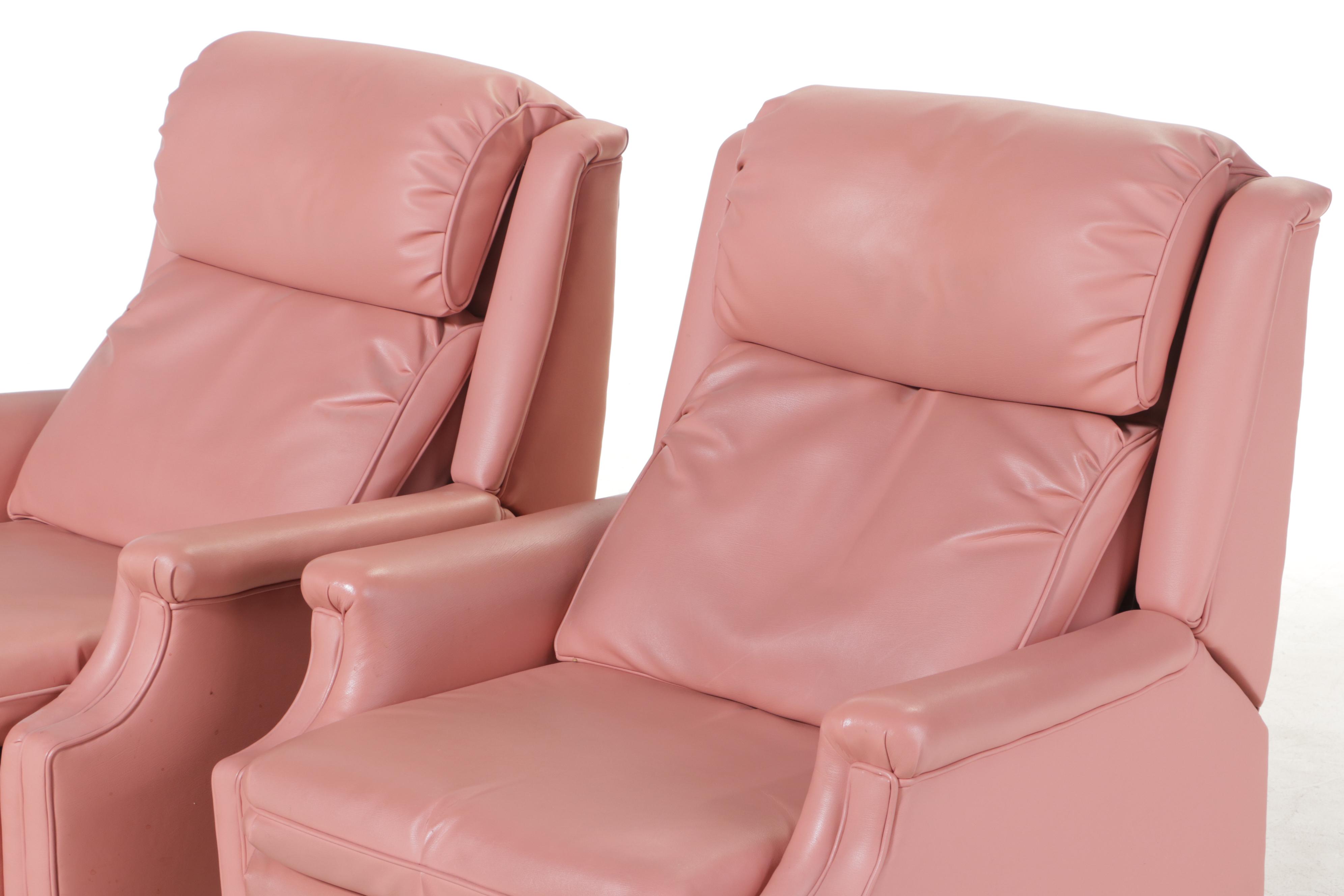 Pair of BarcaLounger Vinyl Recliners, Late 20th Century EBTH