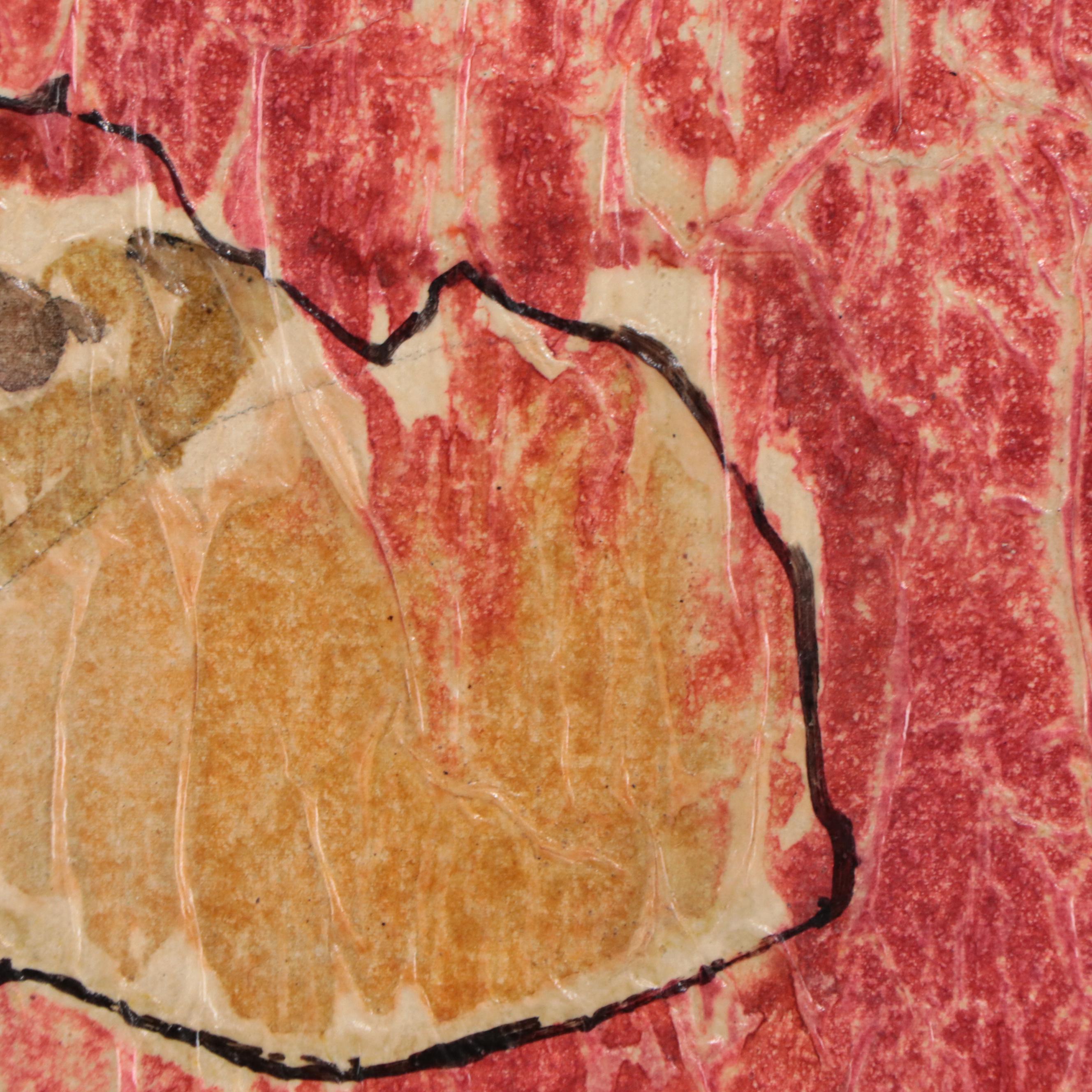 Yves Leduc Mixed Media Painting of Figure, Circa 1970 EBTH