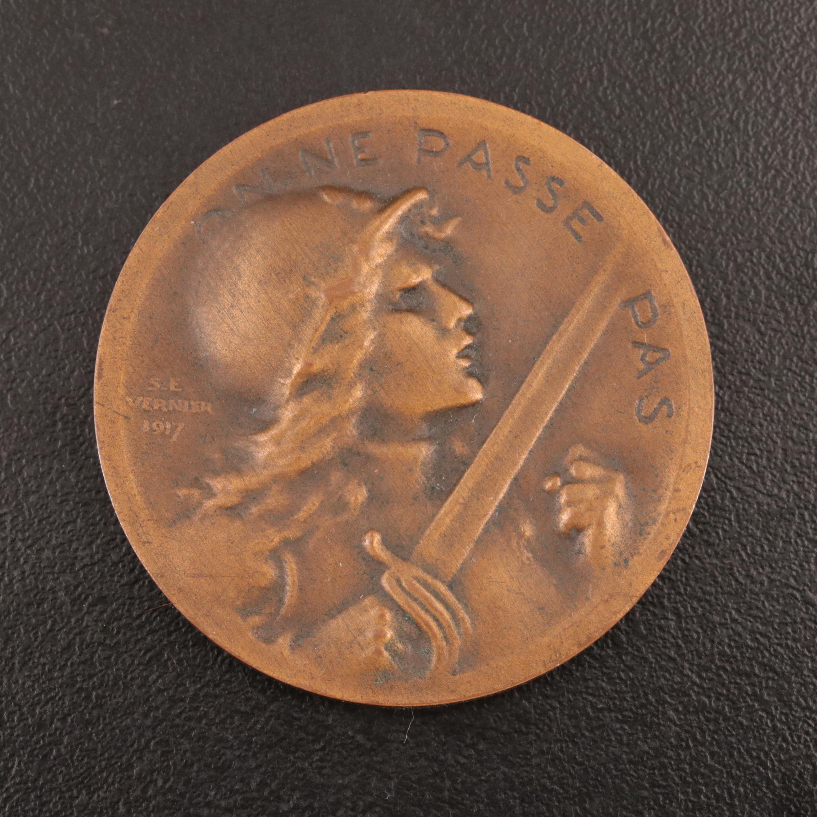 1917 France Battle Of Verdun Commemorate Bronze Medal | EBTH