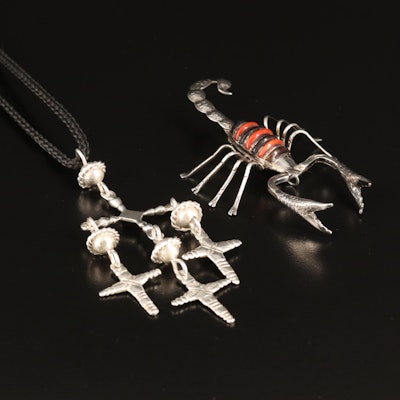 Yalalag Triple Cross Necklace with Scorpion Converter Brooch
