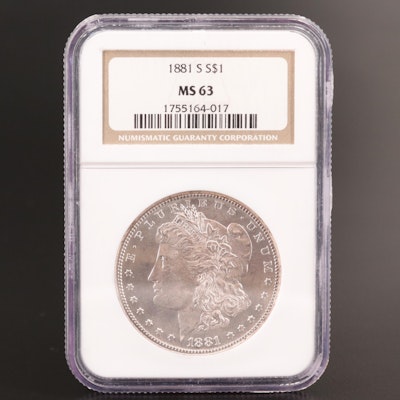 NGC Graded MS63 1881-S Morgan Silver Dollar