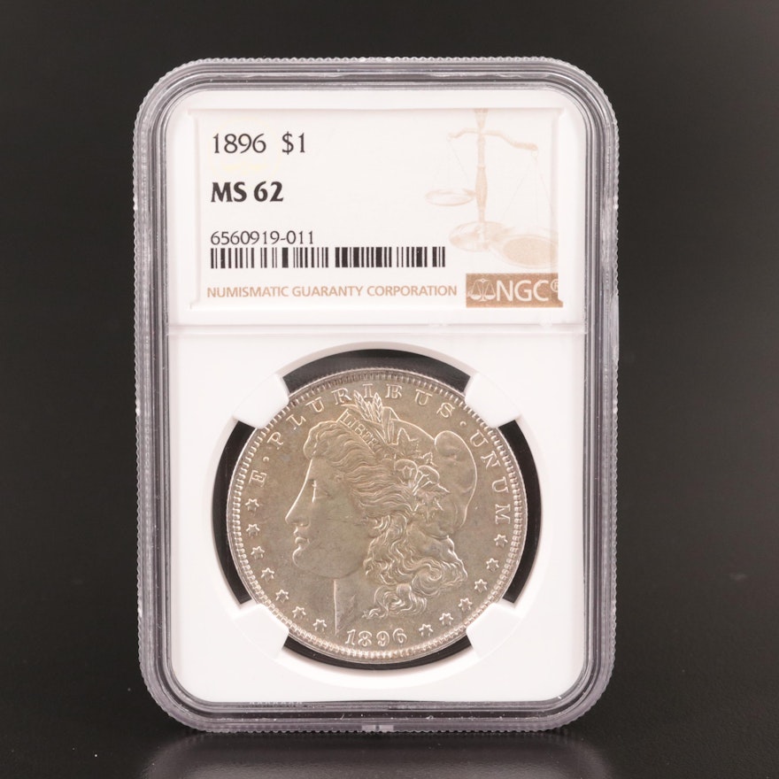 NGC Graded MS62 1896 Morgan Silver Dollar
