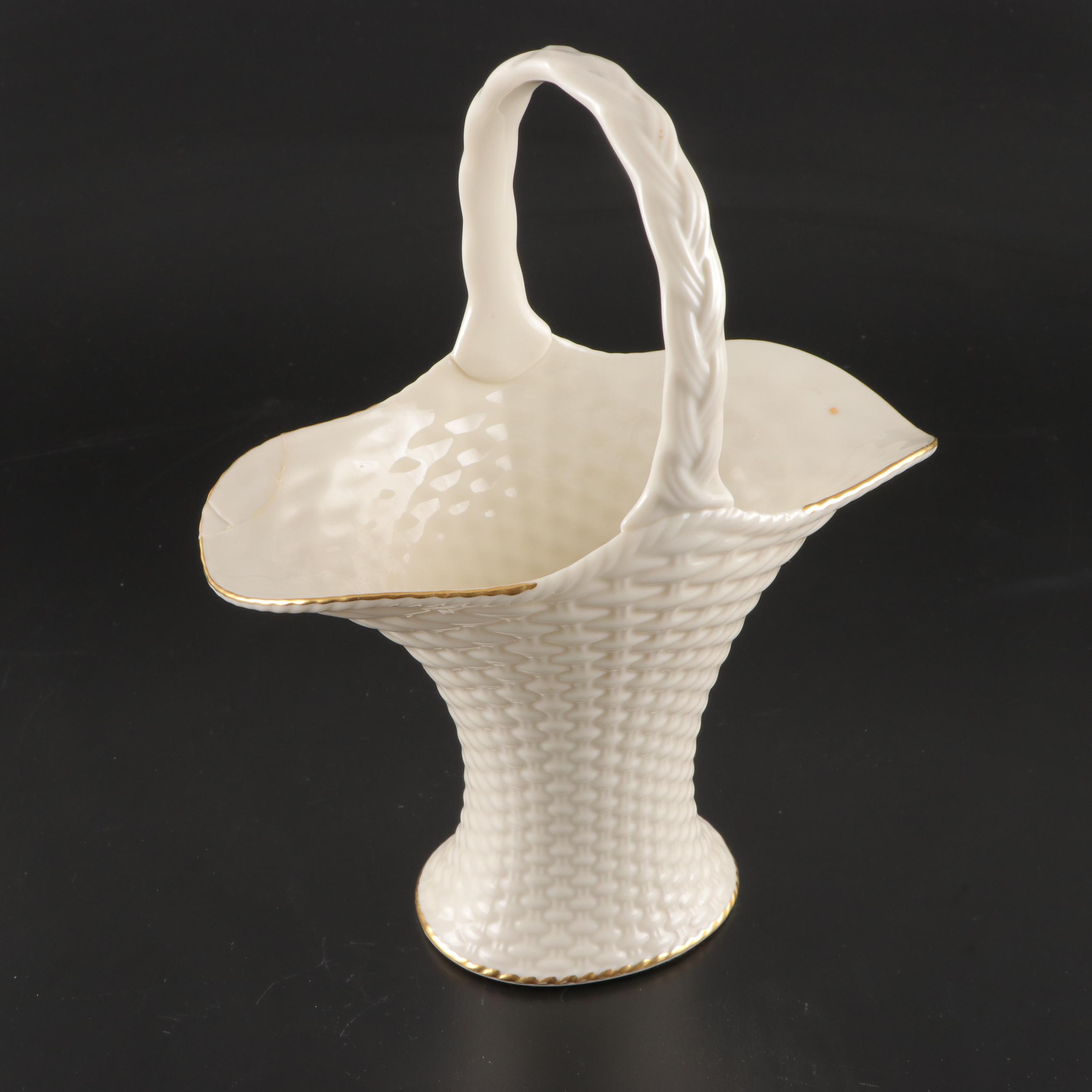 Lenox Bone China Basket Vase with Other Ceramic Casket and Cornucopias EBTH