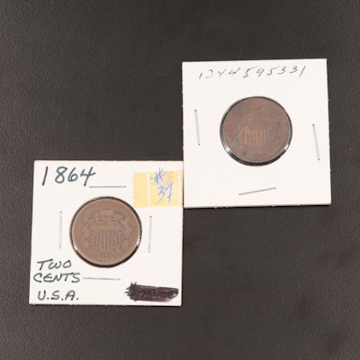1864 and 1865 Two-Cent Shield Coins