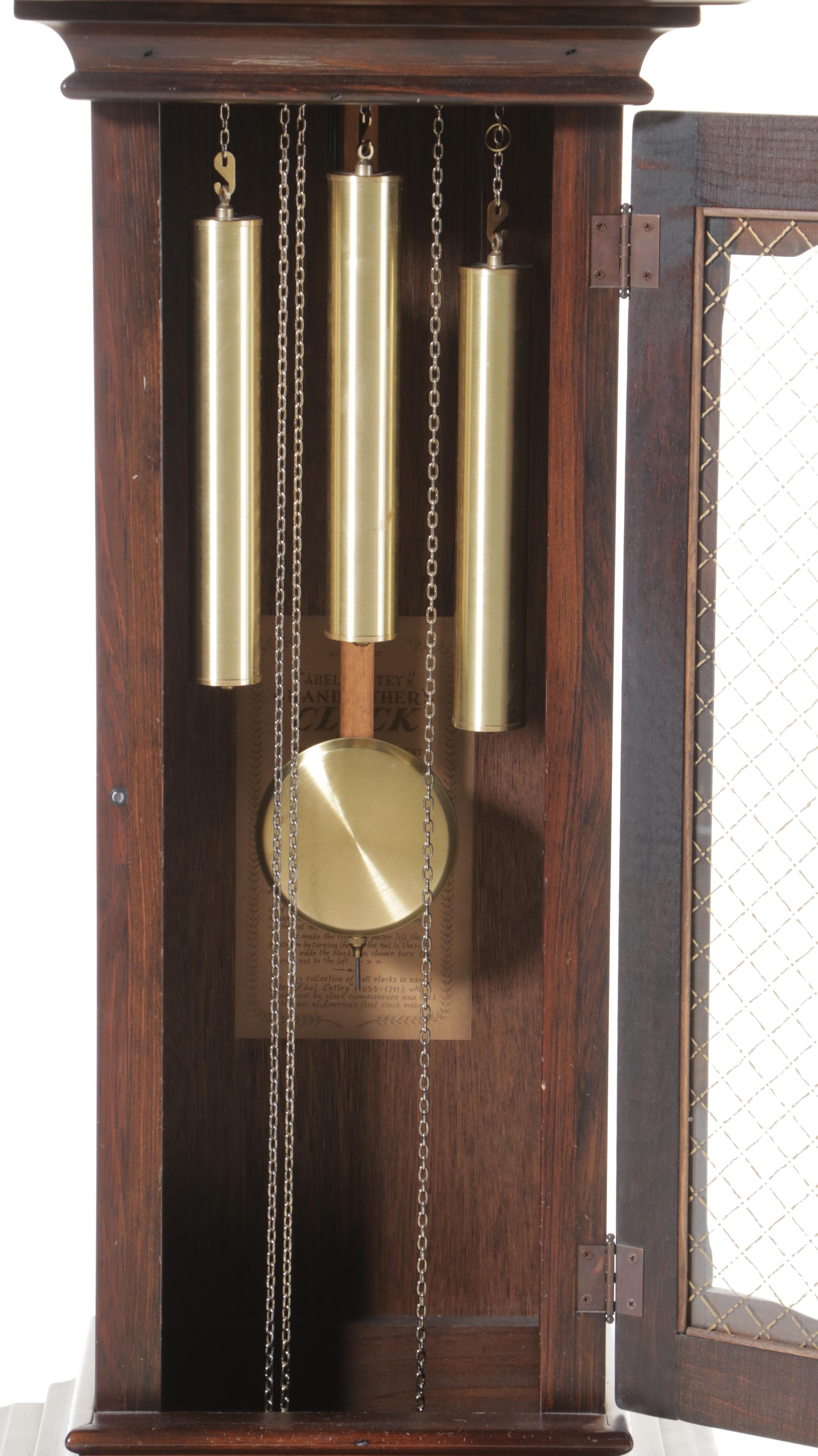 New England Clock Co. "Abel Cottey" Pine Grandfather Clock, copyrighted 1970 EBTH