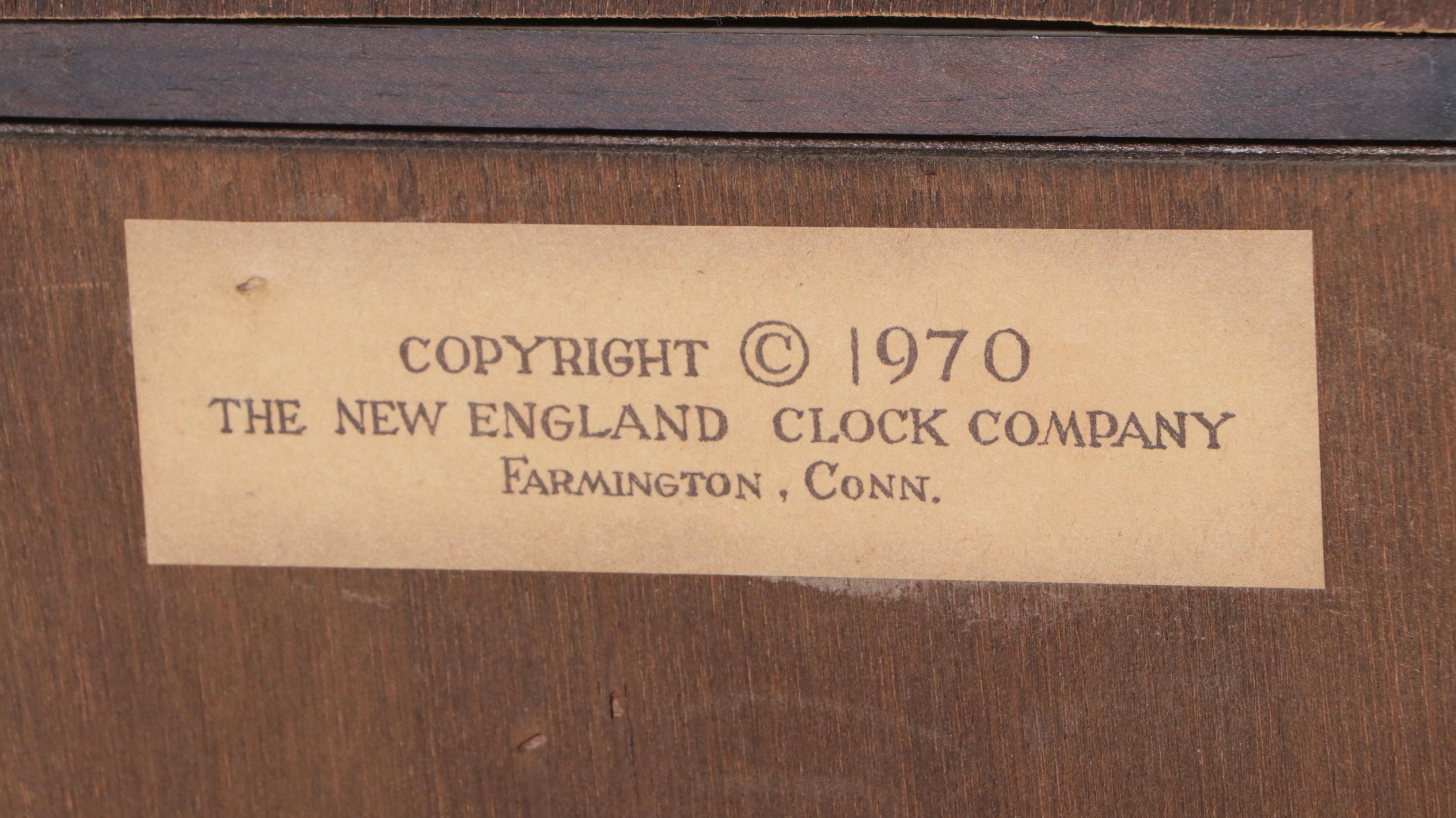 New England Clock Co. "Abel Cottey" Pine Grandfather Clock, copyrighted 1970 EBTH