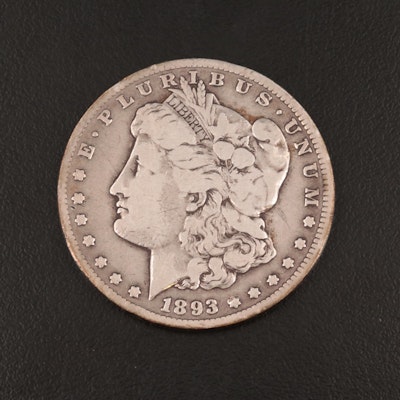 Key Date Low Mintage 1893-CC Morgan Silver Dollar