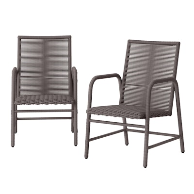 Pair of Threshold Brown Resin Wicker Patio Chairs