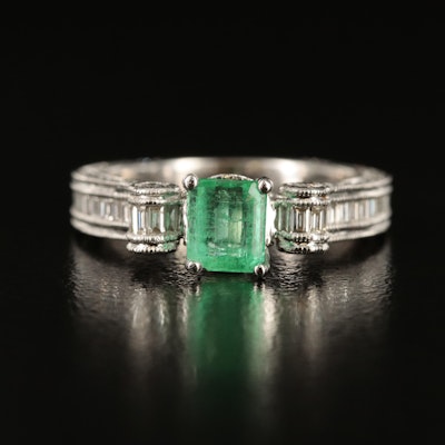 14K Emerald and 1.41 CTW Diamond Ring
